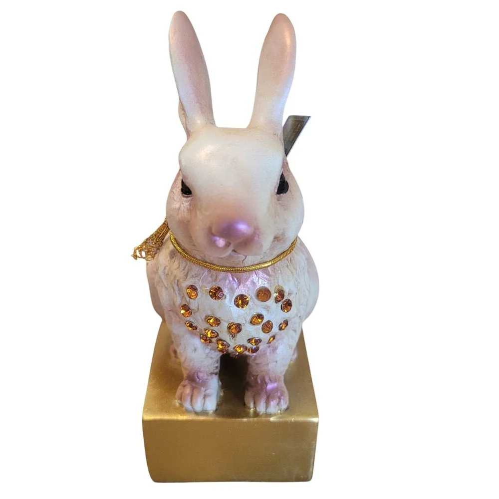 Blinged Out Bunny Rabbit Figurine Bedazzled Collection Ron‎ Webster Seymour Mann